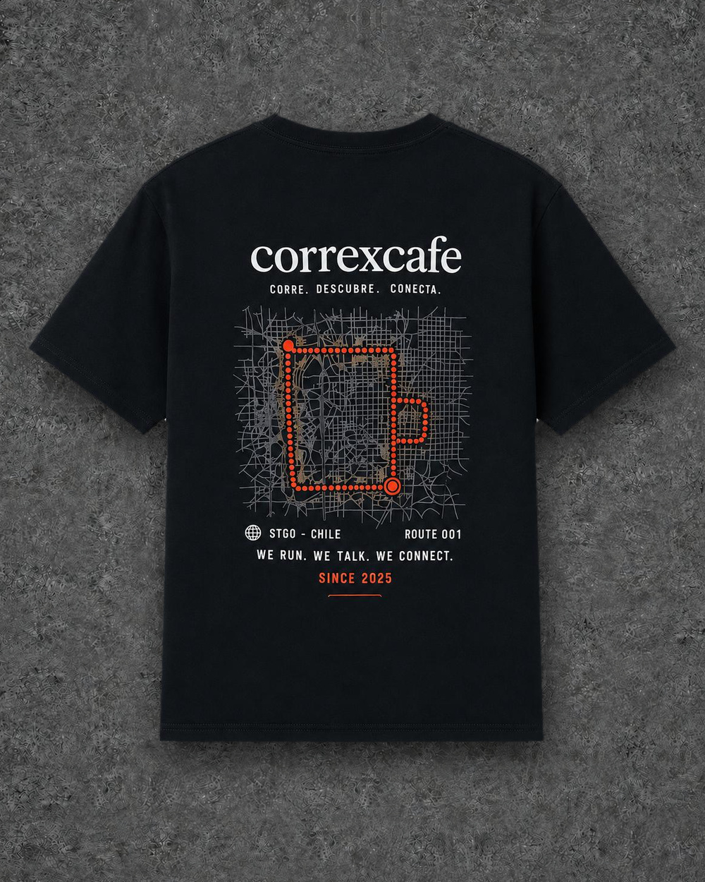 Polera Negra · Ruta 001 — Espalda